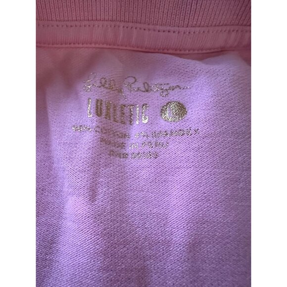 Lilly Pulitzer Meredith Luxletic Polo UPF 50+ Women's Size Large Pink Like New c - Picture 6 of 6
